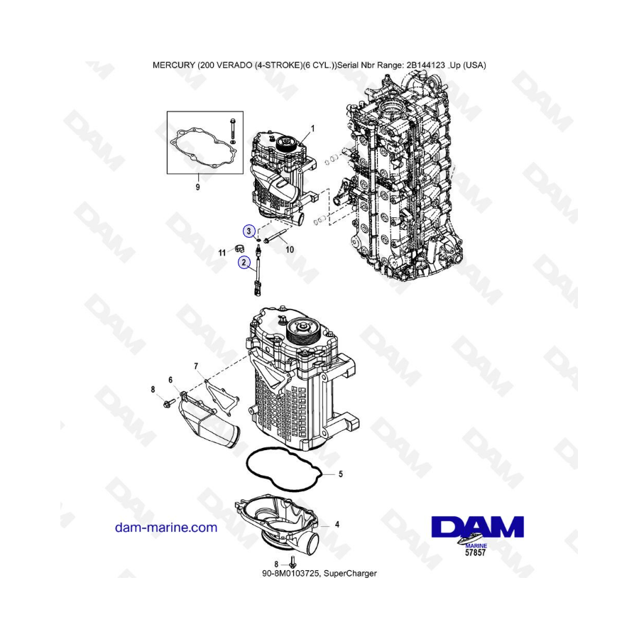 Mercury Verado Cyl B Supercharger Dam Marine