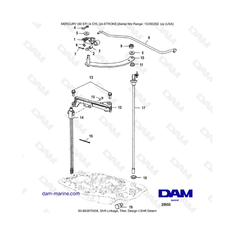 Mercury Efi Shift Linkage Tiller Design I Shift Detent Dam Marine