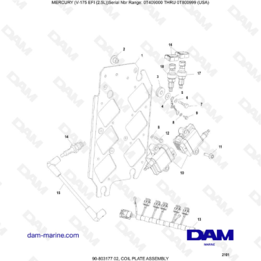 Mercury Mariner V Efi L Coil Plate Assembly Dam Marine