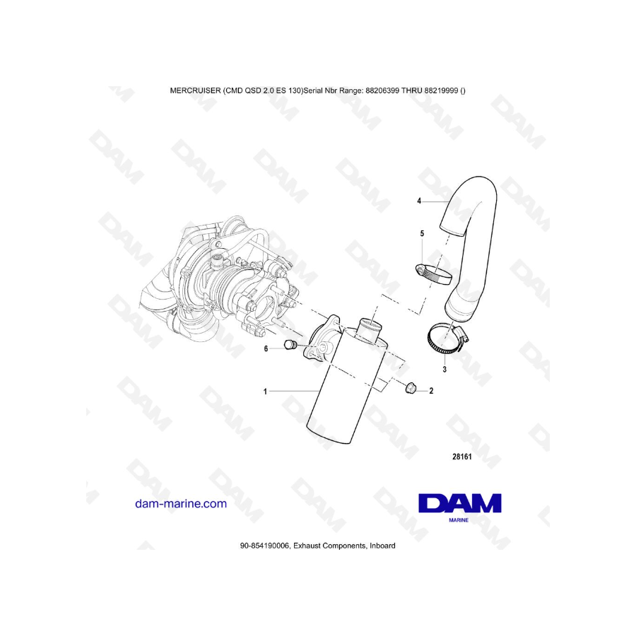 Mercruiser Cmd Qsd Es Exhaust Components Inboard Dam Marine