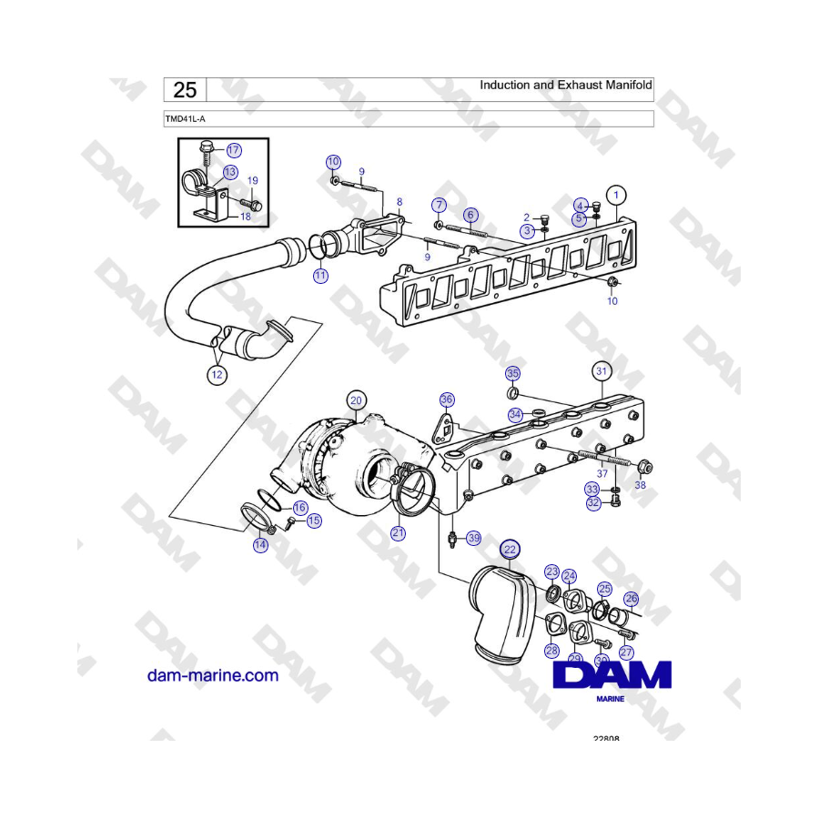 Volvo Penta Tmd L A Induction And Exhaust Manifold Dam Marine