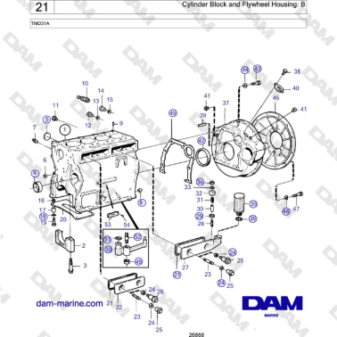 Volvo Penta Tmd A Cylinder Block And Flywheel Housing B