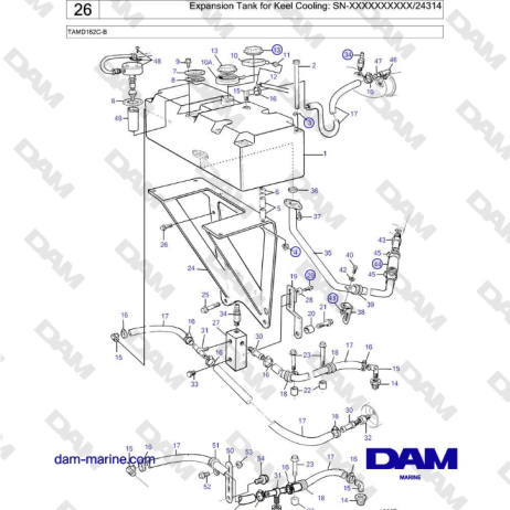 Volvo Penta Tamd C B Expansion Tank For Keel Cooling