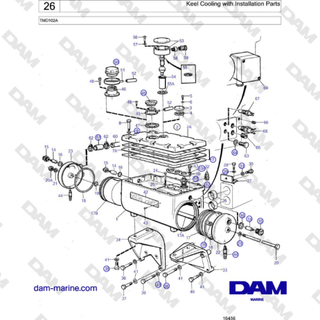 Volvo Penta TMD102A Keel Cooling With Installation Parts