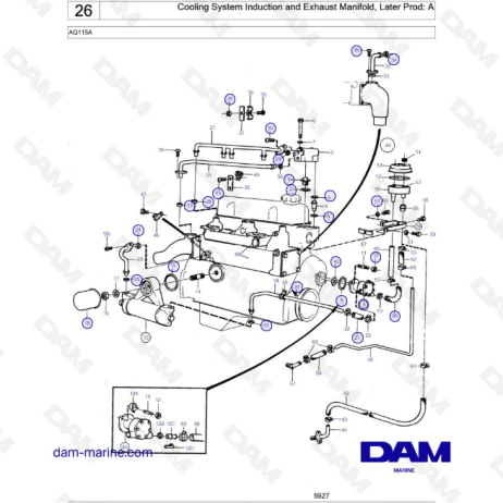 Volvo Penta Aq Cooling System Induction And Exhaust Manifold