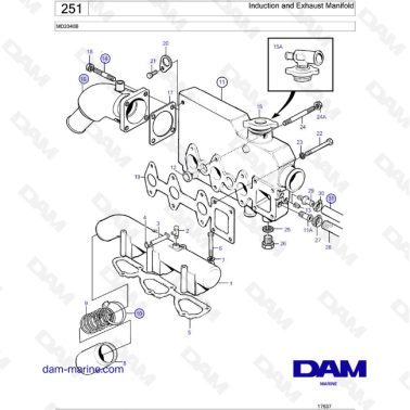 Volvo Penta Md Md B Induction And Exhaust Manifold Dam Marine