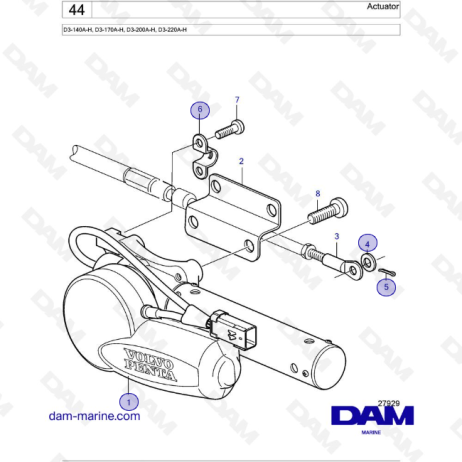 Volvo Penta D A H D A H D A H D A H Actuator