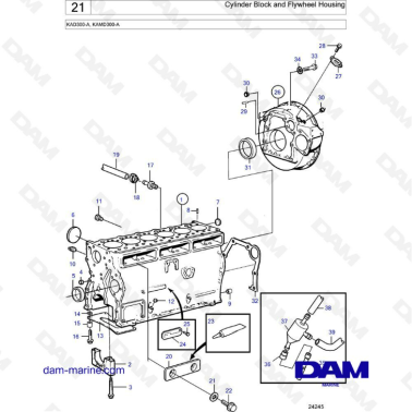 Volvo Penta Kad A Kamd A Cylinder Block Flywheel Housing