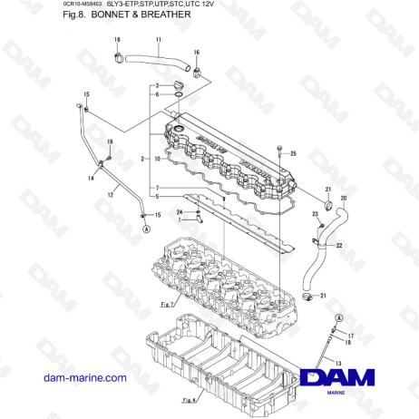 Yanmar 6LY3 ETP STP UtP STC UTC Bonnet Breather DAM Marine