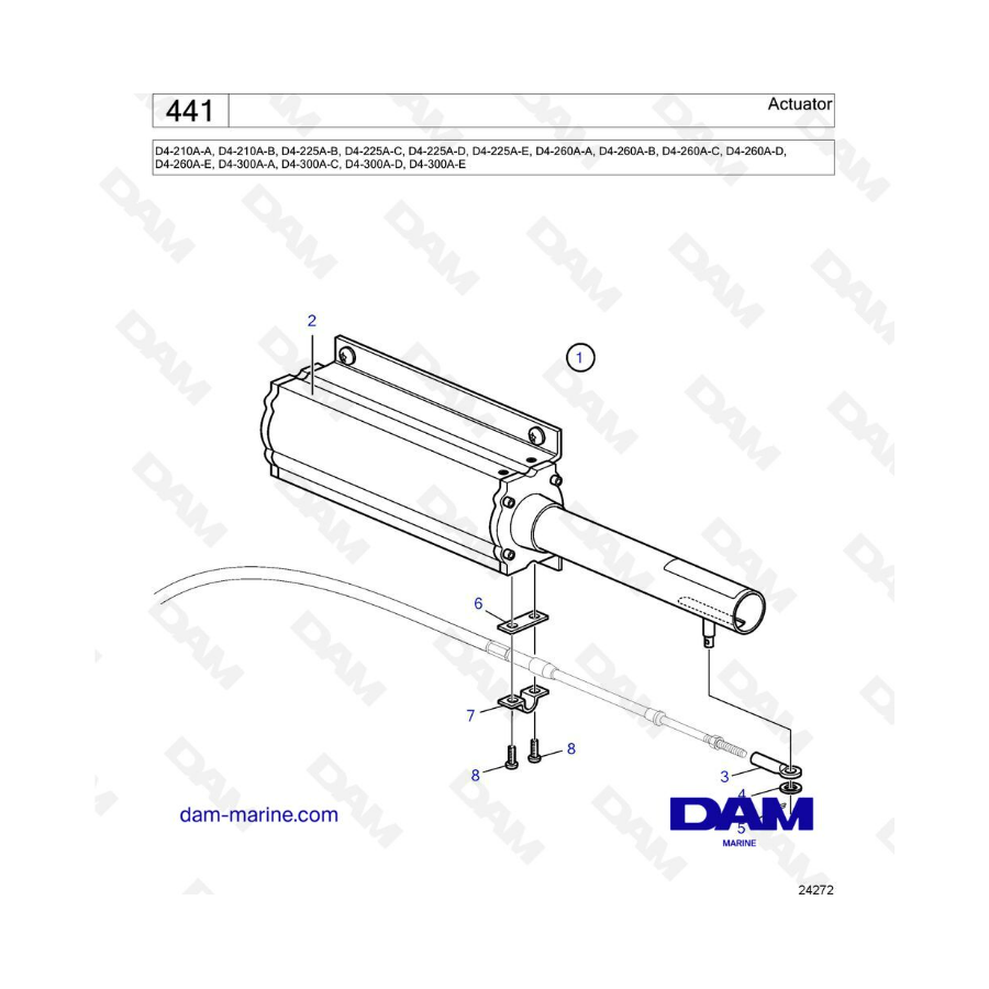 Volvo Penta D4-210A / D4-225A / D4-260A / D4-300A - Actuador