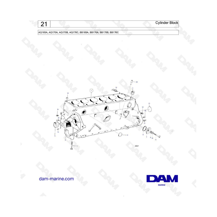 Volvo Penta AQ165 - Bloque de cilindros