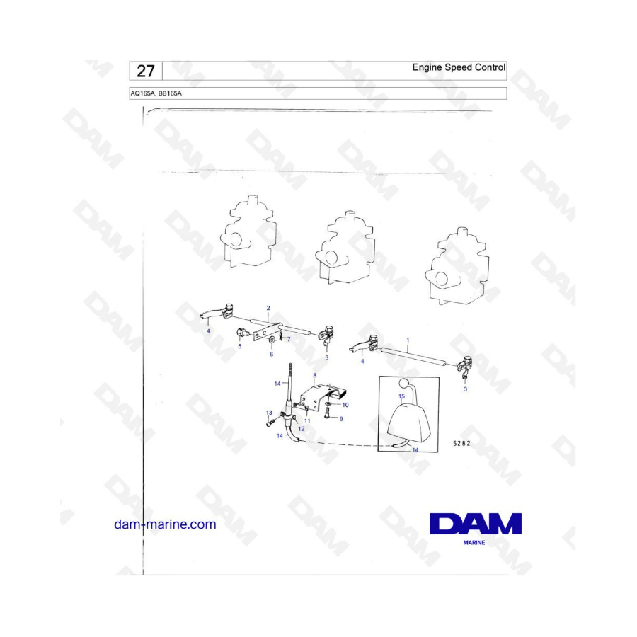 Volvo Penta AQ165A - Control de velocidad del motor