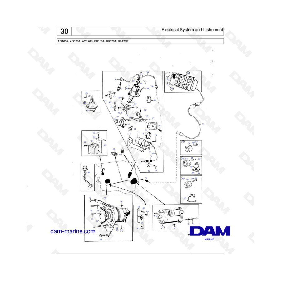 Volvo Penta AQ165A - Electrical system & instrument