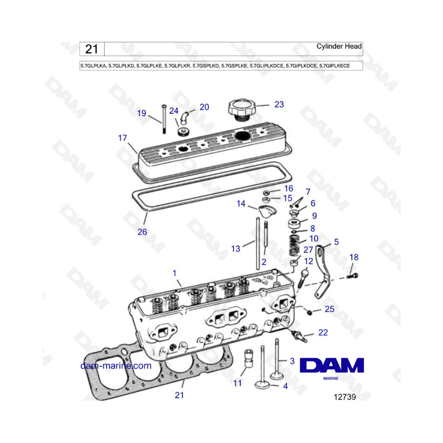 Volvo Penta 5.7L GL - Cylinder head