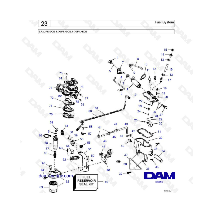 Volvo Penta 5.7L GL - Fuel system