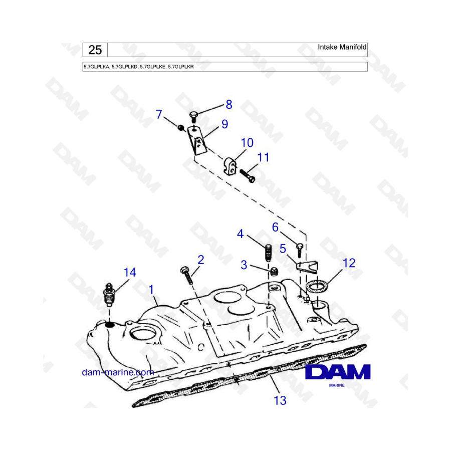 Volvo Penta 5.7L GL - Colector de admisión