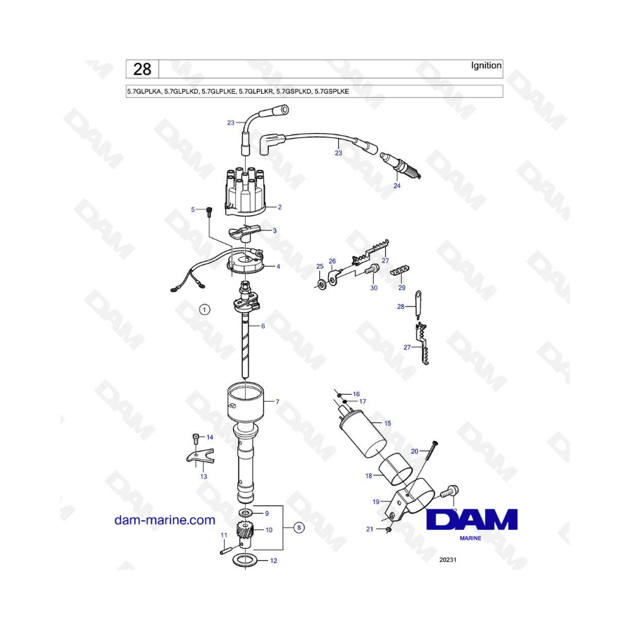 Volvo Penta 5.7L GL - Encendido