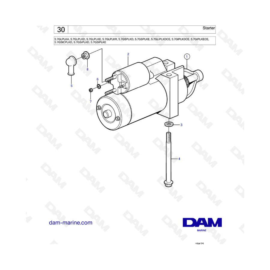 Volvo Penta 5.7L GL - Motor de arranque