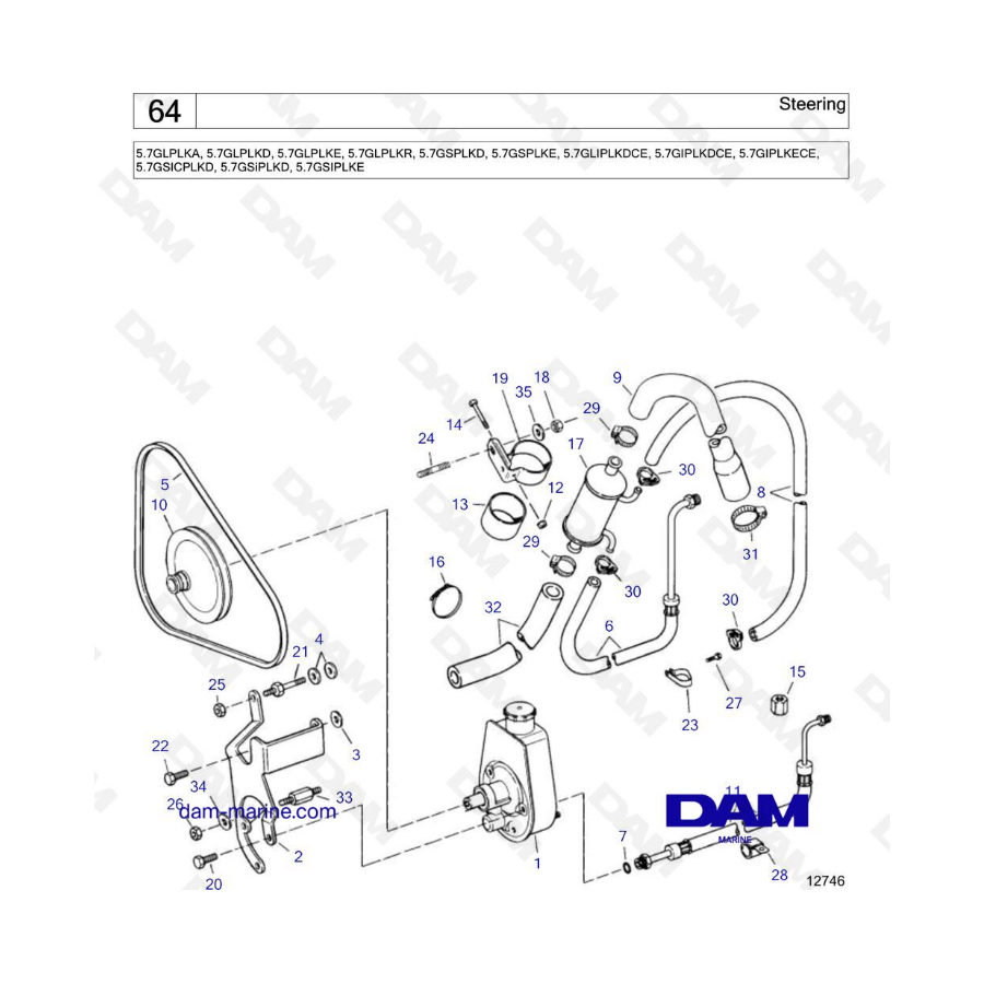 Volvo Penta 5.7L GL - Dirección