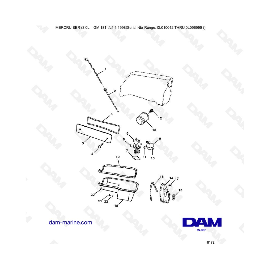 Mercruiser 3.0L after 1990 - Oil pan & oil pump