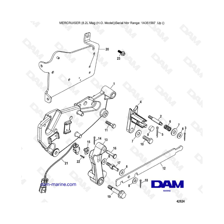 Mercruiser 502 MAG MPI HO Shift Bracket Mechanical DAM Marine