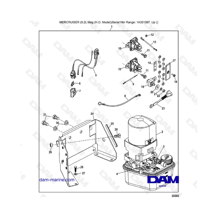 Mercruiser Mag Mpi Ho Trim Pump Assembly Dam Marine