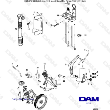 Mercruiser 502 MAG MPI HO - Sistema de drenaje de agua