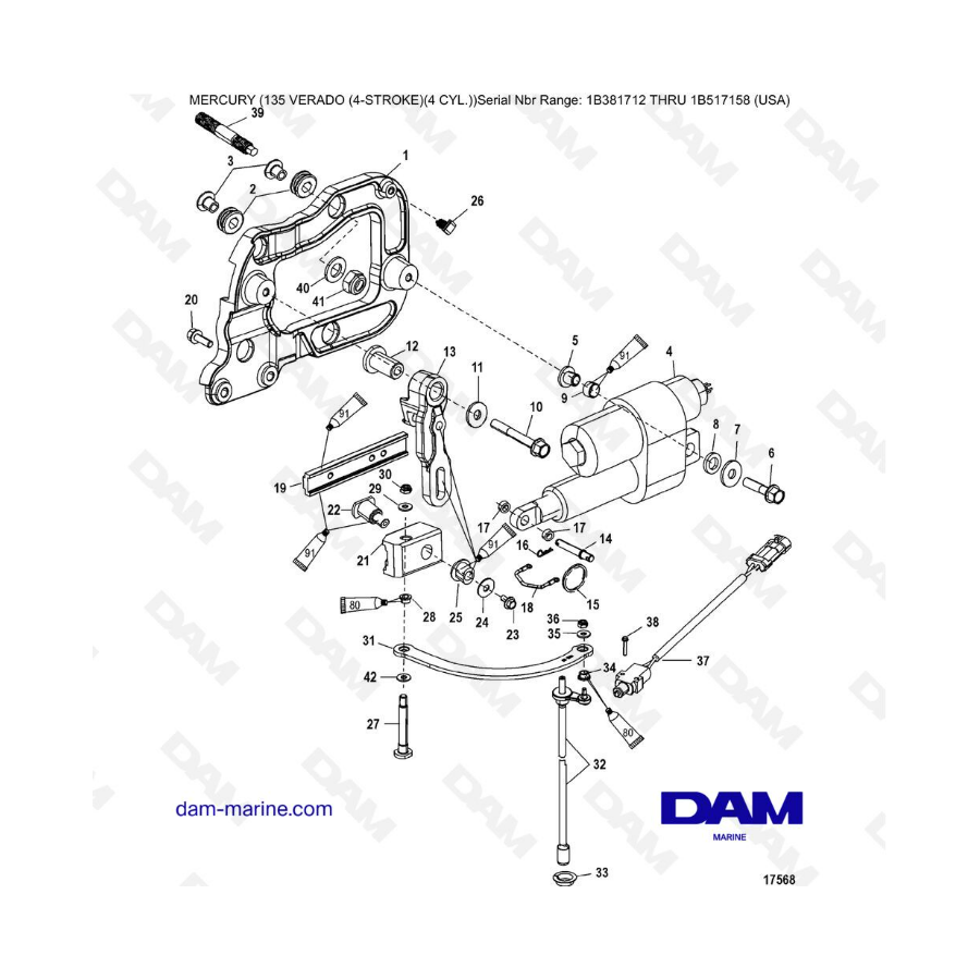 Mercury Verado 135 (SN 1B381712 à 1B517158) - Shift components