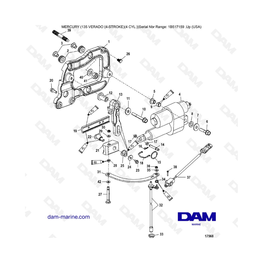 Mercury Verado 135 (SN 1B517159 & plus) - Shift components