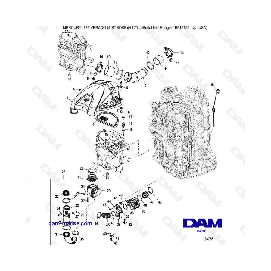 Mercury Verado 175 (1B517159 & +) - Induction components