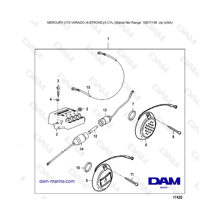 Mercury Verado 175 (1B517159 & +) - Kit Mercathode