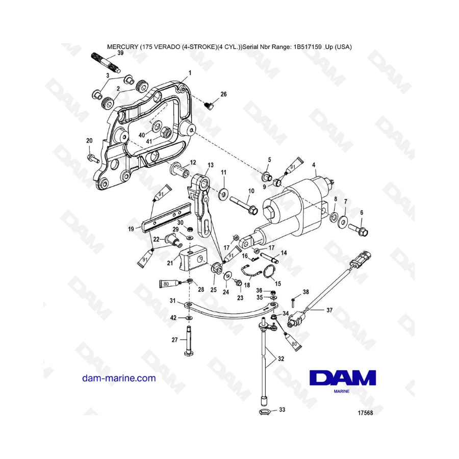 Mercury Verado 175 (1B517159 & +) - Shift components