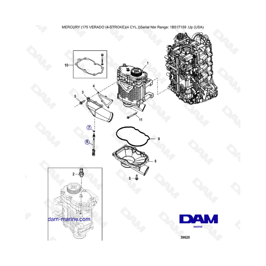 Mercury Verado 175 (1B517159 & +) - Supercharger