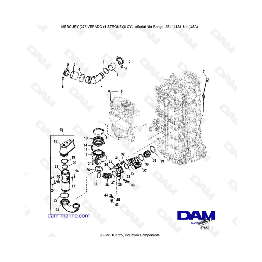 Mercury Verado 275 (SN2B144123 & +) - Induction components