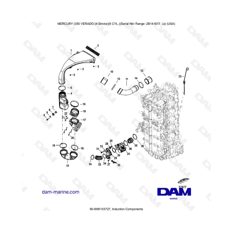 Mercury 350 Verado (6 CYL) - Induction components