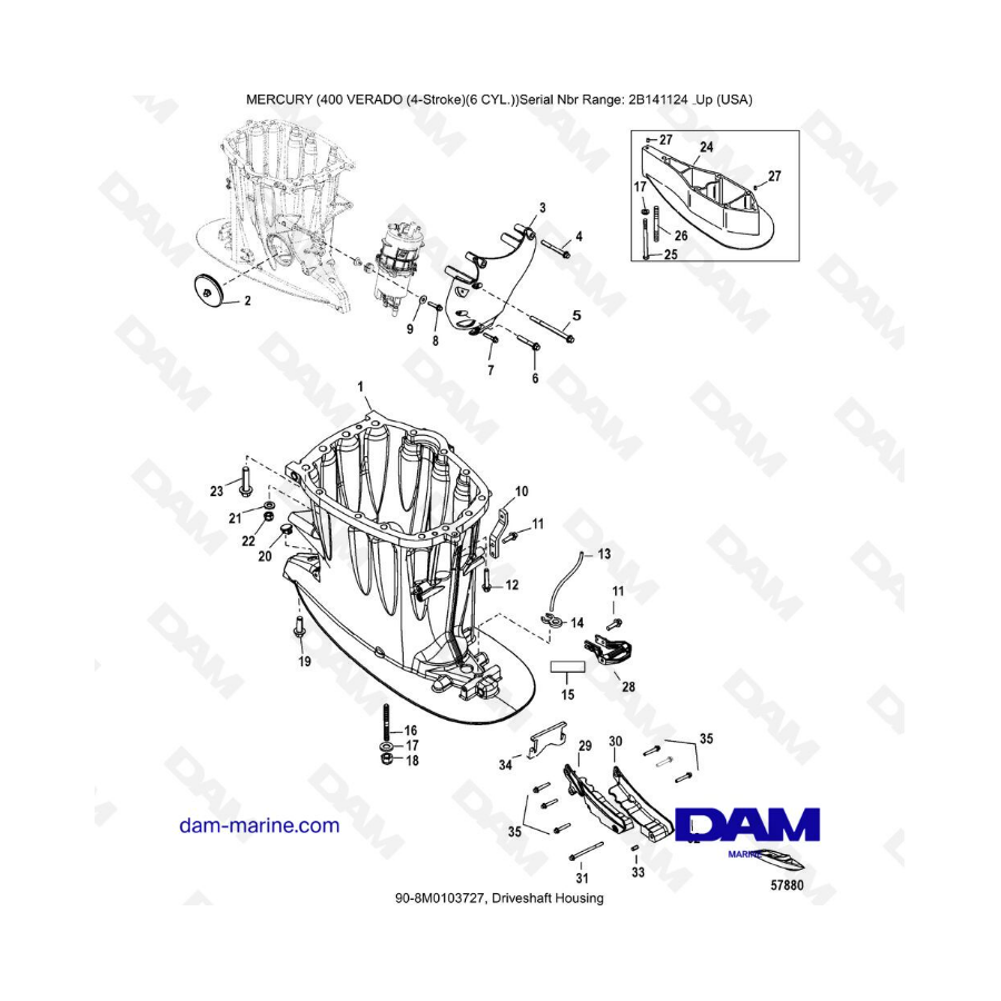 Mercury Verado 400 - Driveshaft housing