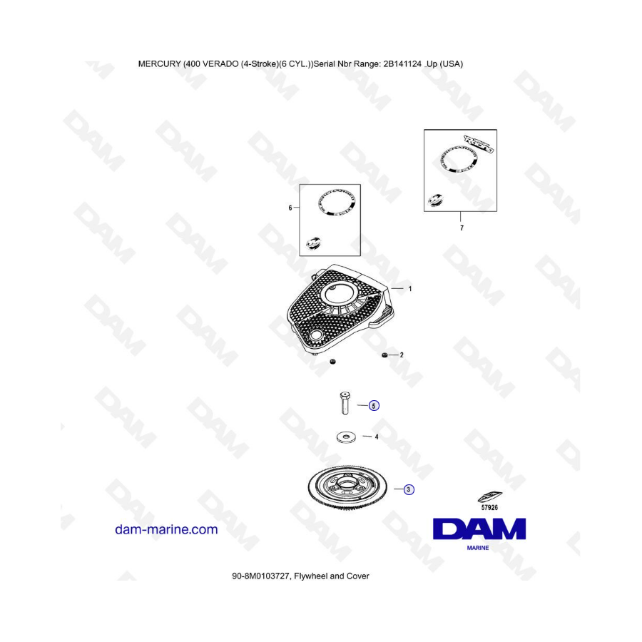 Mercury Verado 400 - Flywheel & cover