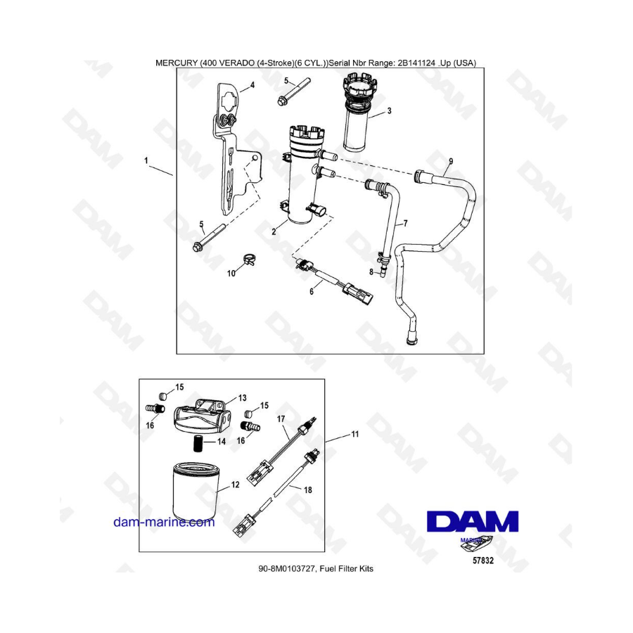 Mercury Verado 400 - Kits de filtro de combustible