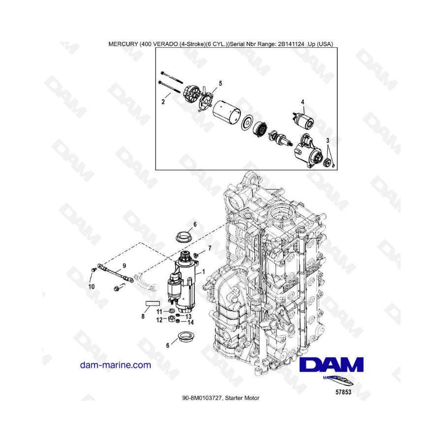 Mercury Verado 400 - Starter motor