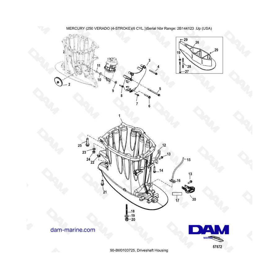 Mercury Verado 250 - Driveshaft housing