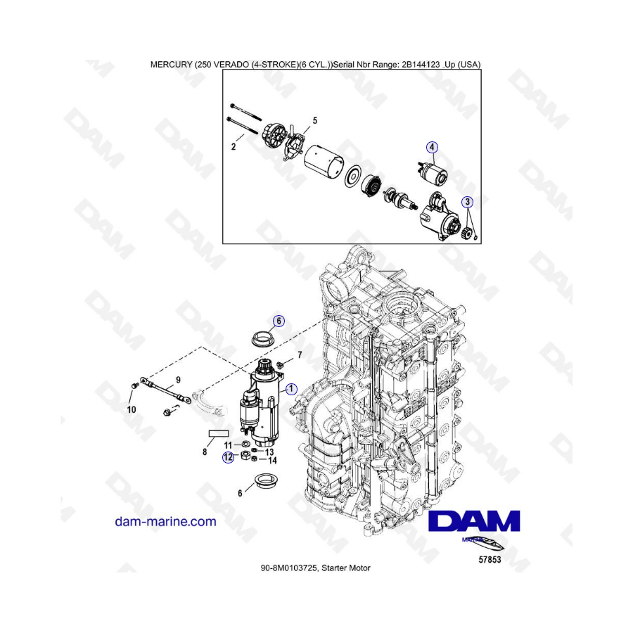 Mercury Verado 250 - Starter motor