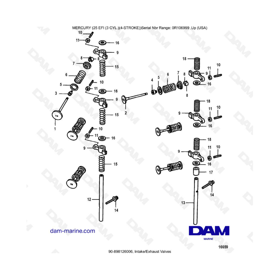 Mercury 25 EFI - Intake/Exhaust valves