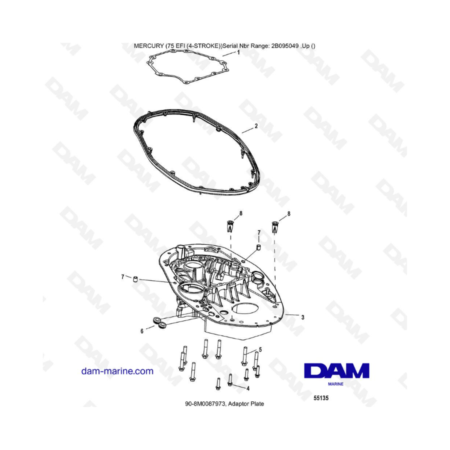 Mercury 75 EFI - Adapter plate