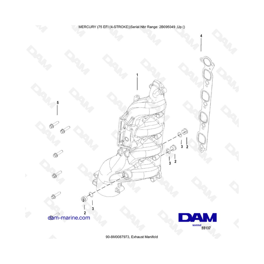 Mercury 75 EFI - Exhaust manifold