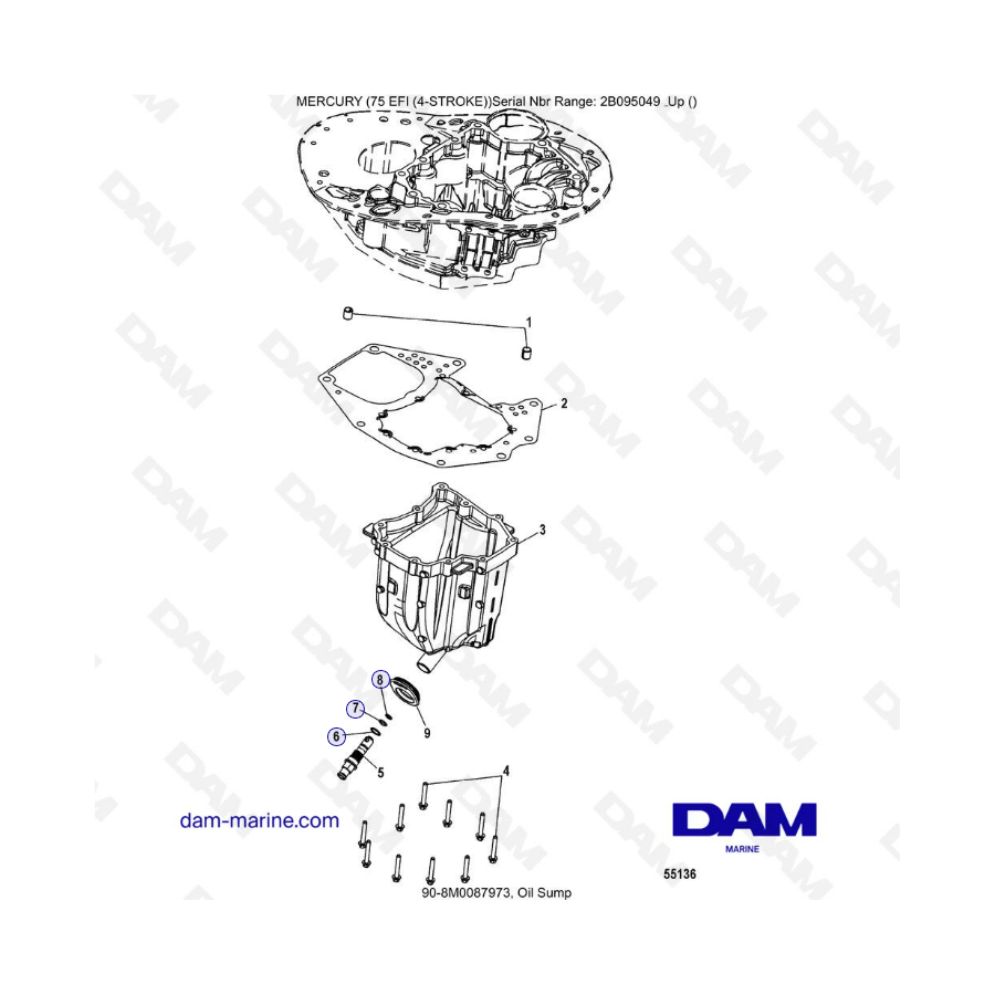 Mercury 75 EFI - Oil sump