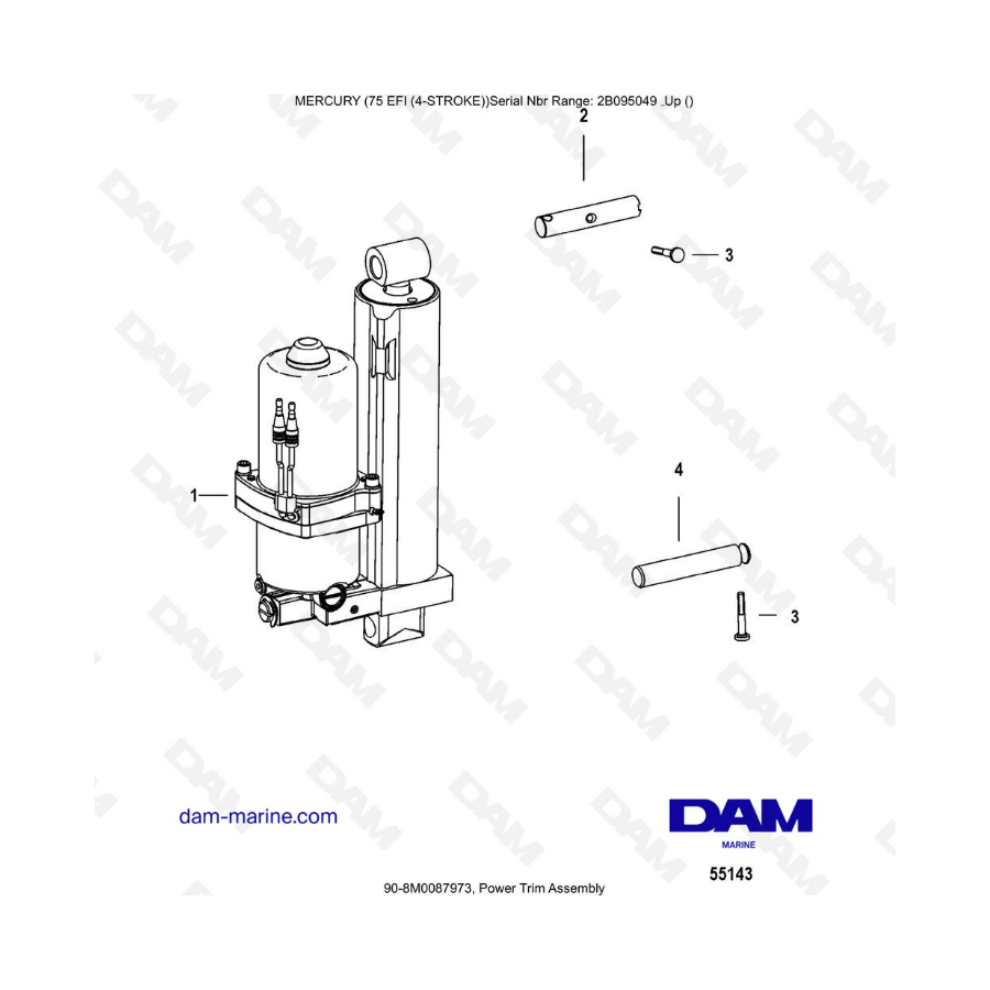 Mercury 75 EFI - Power trim assembly