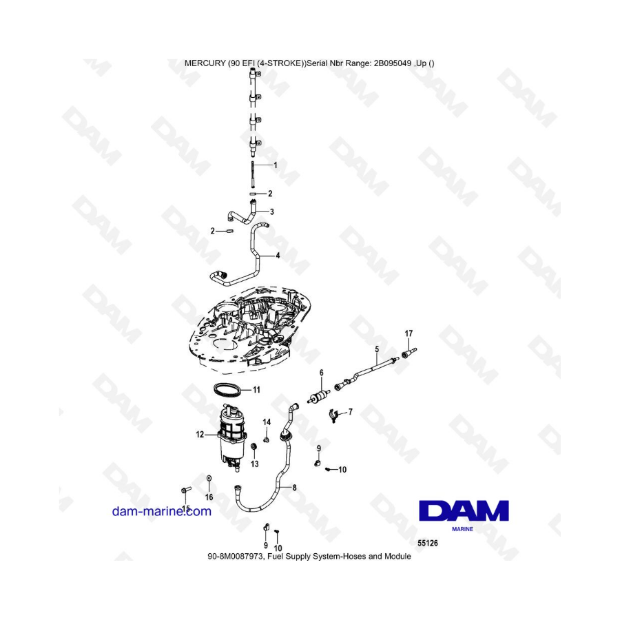 Mercury 90 EFI - Fuel Supply System-Hoses and Module