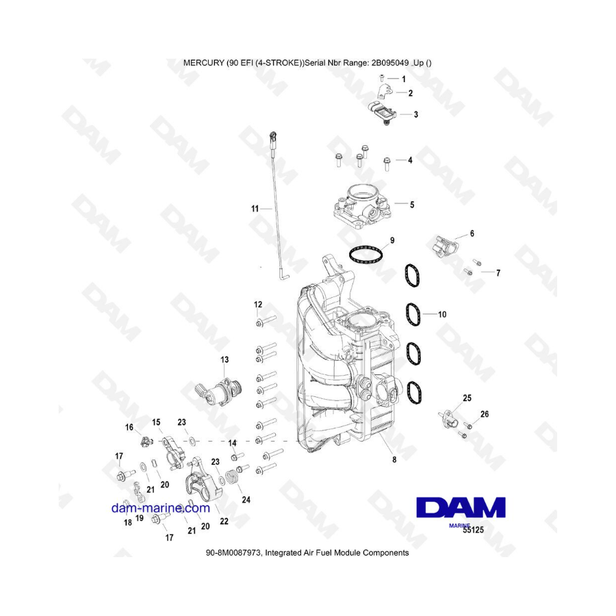 Mercury 90 EFI - Integrated Air Fuel Module Components