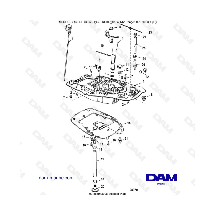 Mercury 30 EFI - Adaptor plate