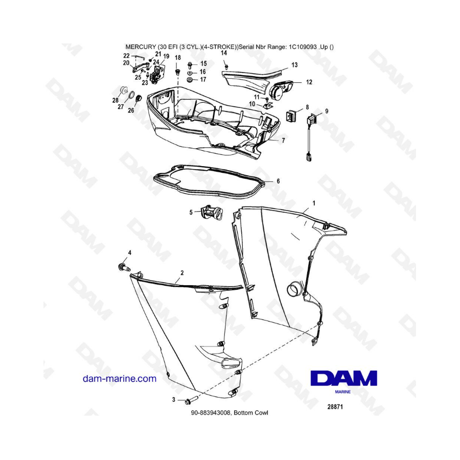 Mercury 30 EFI - Bottom cowl